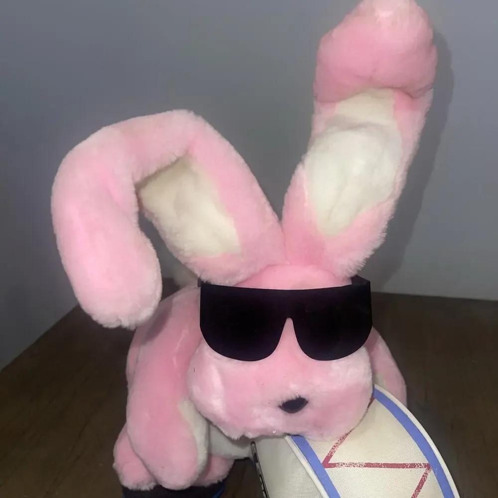 1989 Animal Fair Pink Energizer Bunny Rabbit Stuffed Plush Advertising